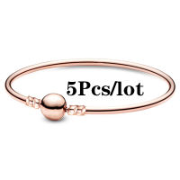 5Pcslot Silver Plated Basic Chain Charm Bracelets Fit DIY Original DIY Beads Bracelets Bangles For Women Jewelry Wholesale