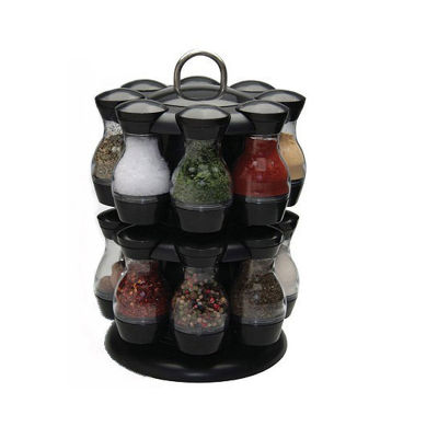 Rotating Cruet Condiment Seasoning Jars Set for Spices Pepper Sprays Bottles Salt Shakers Holder Kitchen Storage Rack Organizer