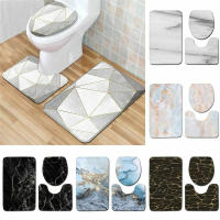 3PCS Mat Pad Carpet Bathroom Decoration Floor Practical Set Marble Toilet