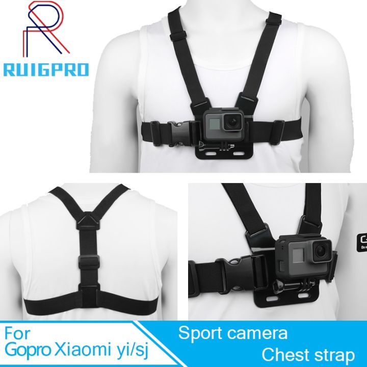 ruigpro-อุปกรณ์เสริมขายึดกล้องโกโปรเชือกจูงติดอกแบบปรับได้ฮีโร่8-7-6-5-4เซสชัน-sjcam-sj4000-xiaomi-yi-4k-h9-go-pro-8-7