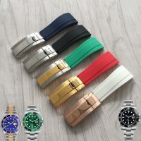 2023 New★ Rolex สายนาฬิกาข้อมือยาง สีดํา สีฟ้า สําหรับเรือคายัค 0715