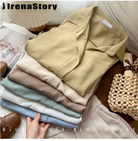 IRENASTORY เสื้อผู้หญิงแขนยาวปกเสื้อผ้าชีฟองเสื้อทรงหลวมสำหรับฤดูใบไม้ผลิและฤดูใบไม้ร่วง