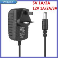 DENGXUN กล้องวงจรปิด1A 5V 12V 3A 2A ไฟหลัก100-240V หม้อแปลงกระแสไฟฟ้าอะแดปเตอร์ DC แหล่งจ่ายไฟที่ชาร์จปลั๊กในสหราชอาณาจักรอังกฤษ