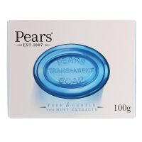 [Limited Deal] Free delivery จัดส่งฟรี Pears Pure and Gentle With Mint Extracts Bar Soap 100g. Cash on delivery เก็บเงินปลายทาง