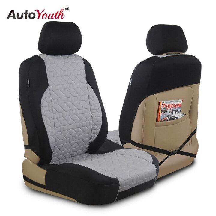 autoyouth-ผ้าคอตตอนผ้าคลุมเบาะรองนั่งในรถยนต์ใช้ได้ทุกฤดูและสี่ฤดูสำหรับอุปกรณ์ปกป้องรถยนต์รถยนต์2ที่นั่ง