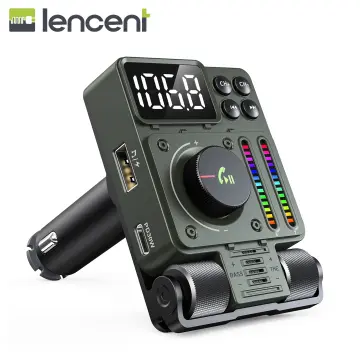 LENCENT Bluetooth 5.1 Car Wireless FM Transmitter Adapter 2 USB PD Charger  AUX