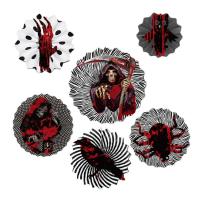 Paper Flower Fans Home Wall Decor Halloween Paper Fans Haunted House Prop Party Supplies for Living Room Scary Scenes and Ceiling Decor upgrade