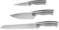 ÄNDLIG 3-piece knife set, light grey/white (แอนด์ลิก ชุดมีดทำครัว 3 เล่ม, เทาอ่อน/ขาว)