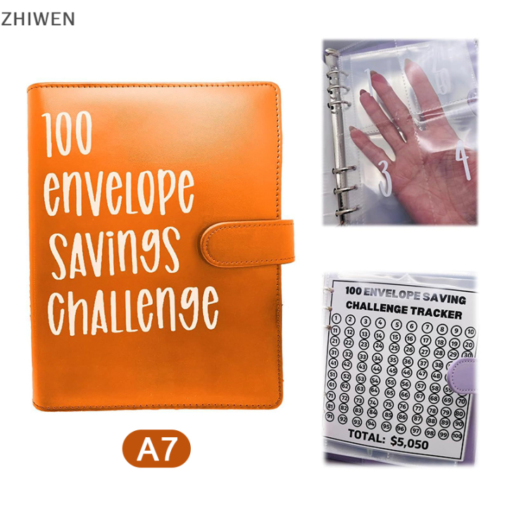 zhiwen-100ซองจดหมายแบบท้าทายเครื่องผูกวิธีที่ง่ายและสนุกในการประหยัด5-050-ท้าทายเครื่องผูกงบประมาณพร้อมซองเงินสด