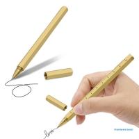 Creative Vintage Metallic Gel Pen Hexagonal Brass Signing Pens School Supplies Kawaii Stationery For School 2021 Super Smooth