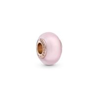 [พร้อมส่ง สินค้าแท้ ?] Pandora Matte Pink Murano Glass Charm