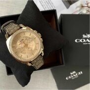Free & celet Women Coach Leather Diamond Watch Gold Silver Design Wanita