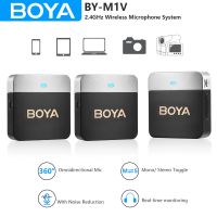 ปกไร้สายลาวาเลียร์ BOYA BY-M1V สำหรับสมาร์ทโฟนกล้อง DSLR Ro Youtube บันทึกการสตรีมสด Vlog