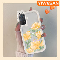 YIWESAN เคสสำหรับ Xiaomi Redmi Note 11 Pro 5G Note 11e Pro โปร่งใสกันกระแทกนิ่มลายการ์ตูนดอกทิวลิปสุดสร้างสรรค์เคสมือถือเลนส์กล้องถ่ายรูปลายสัตว์ประหลาดน้อยปลอกซิลิโคนใส