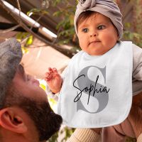 【CW】 Personalized Baby Bib Name Infant Bibs Newborn Shower Toddler Burp Boys Cotton