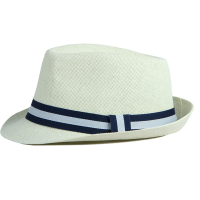 หมวกแจ๊ส Fedoras สำหรับทุกเพศ,หมวกชายทะเลกลางแจ้งลำลองหมวกกันแดดลายทางทรง Fedoras หมวกกันแดดหมวกฟาง