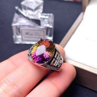 Shopkeepers recommend special products Natural Ametrine Mens Ring 925 Silver Two-tone Beautiful Gem Rare Gem