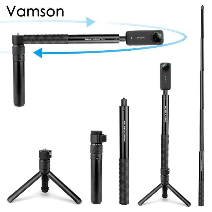 vamson-ขาตั้งกล้อง-insta360-x3แบบหมุนได้-ขาตั้งแบบสามขาเซลฟี่แบบมองไม่เห็นเวลาหมุนได้อุปกรณ์เสริมสำหรับ-insta-360-gopro-x2เดียว