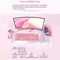 Mechanical Gaming 104Keys USB Wired Keyboard White Backlit For Windows Gaming PC Pink Home Keyboard Girl Live