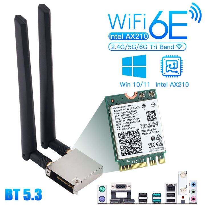 Wifi 6E Intel AX210 Network Card 5374Mbps Wifi-6 AX200 BT5.3 Wifi Go ...