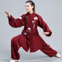 【CW】2021 Women Kung Fu Uniform Chinese Style Tai Chi Uniform Wushu Martial Arts Morning Exercise Bruce Lee Tang Suit Taichi TA2567