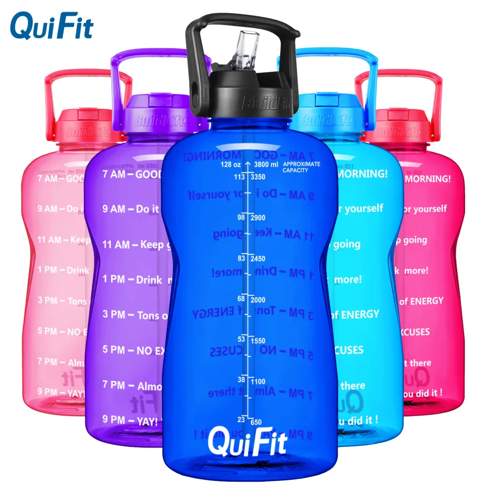 2L Gallon Motivational Water Bottle With Straw Leakproof BPA Free Gym  Outdoor Sports Water Drinking Jug With Time Marker