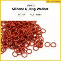 Red Silicone O-Ring Washer CS1MM  OD5~46MM  ความหนา1มิลลิเมตรแหวนซีลยางทนความร้อนอาหารเกรด-100/50ชิ้น