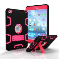 Silicone +PC Rugged Hard Back Case Kids Safe Cover with Kickstand for Apple iPad Mini 4 A1538 A1550 Tablet+Stylus Cases Covers