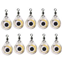 AT14 10 Pcs Mini Fishing Lure Light LED Deep Drop Underwater Eye Shape Fishing Squid Fishing Bait Luminous Lure