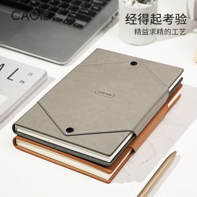 [COD] Kajie A5 shaped large pocket imitation leather business notepad portable meeting record book can print logo