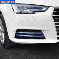 Car Accessories Front Fog Lamp Strips Decoration For Audi A4 B9 2016-2018 ABS Exterior Light Styling