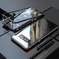 ESHOPPE Luxury Smart Case For หัวเทียน Samsung Galaxy S10 , Samsung GalaxyS10 โลหะหรูหราฮาร์ดเต็มคุ้มครองกรณีโทรศัพท์สำหรับ 360 กรณีการดูดซับแม่เหล็กสำหรับ SamsungGalaxyS10 สำหรับ Galaxy S10, เคสกระจกใสแบบแม่เหล็กสำหรับ SamsungS10  6.10 นิ้ว