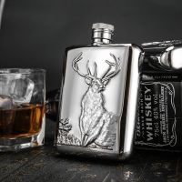 Portable stainless steel 304 hip flask 6oz mini metal whiskey pot 170ml alcohol container