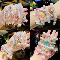 ?พร้อมส่ง?สร้อยข้อมือ V6 กำไลลูกปัด สร้อยข้อมือคริสตัล ลูกปัด กำไลพาสเทล