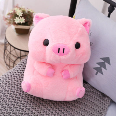Pink Sitting Pig Big Head Piggy Stuffed Doll Kids Huggable Animal Soft Pack Plush Toy Kids Sleeping Companion Appeasing Plushie