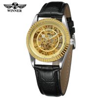 hot style T-WINNER winner watch round hollow black belt automatic mechanical