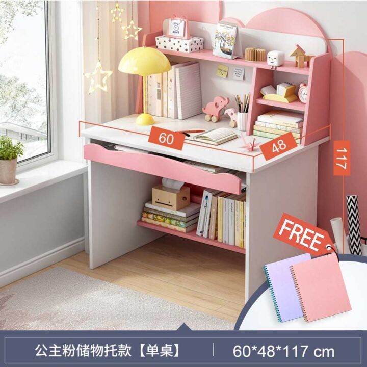 COD Wooden Study Table For Kids With BookShelf FREE TABLE LAMP Lazada PH
