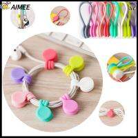 AIMEE 1/5/10 Pcs Random Color มัลติฟังก์ชั่น เนคไท ไม้แขวนเสื้อ คลิปหูฟัง ที่เก็บสาย ที่ม้วนสายไฟ ที่ยึดแม่เหล็ก