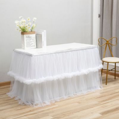 Tutu Tulle Table Skirt Tableware Lace Cover Baby Shower Home Decor Table Skirting Birthday Party Wedding Wed Decor