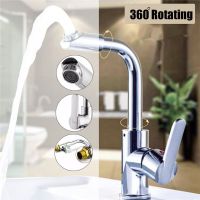 1PC Chrome Kitchen Faucet Single Hole Roatation Rotating Handle Cold And Hot Water Faucet For Kitchen And Bathroom Basin