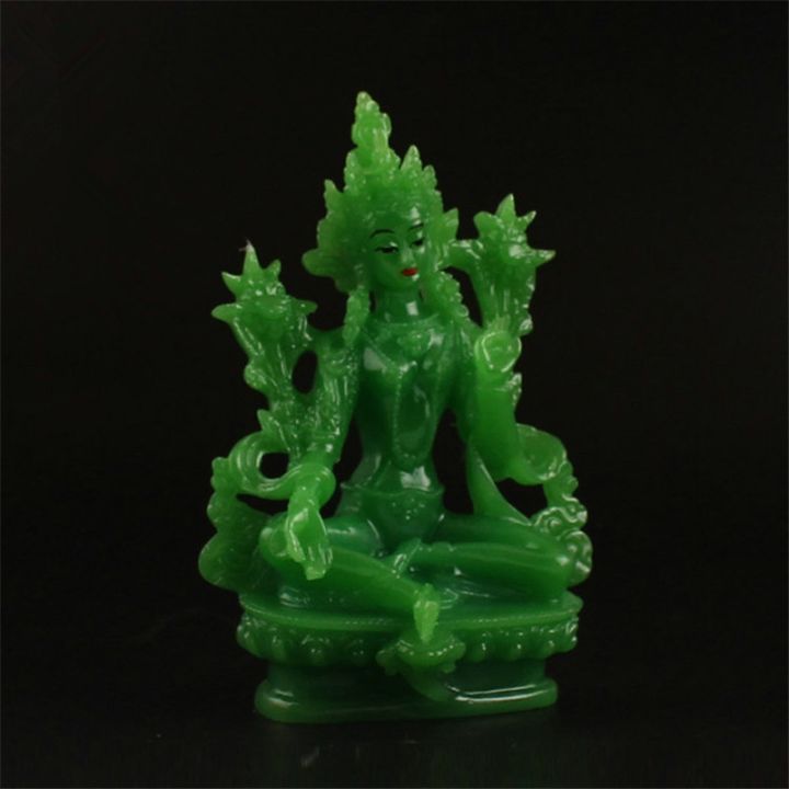 21-green-tara-figure-imitate-jade-resin-13cm-buddhist-bodhisattva-tibetan-supplies-tailsmen-putting-decorate-buddha-statue