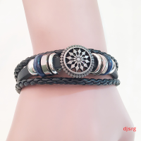 djsrg แฟชั่น PU วินเทจ Infinity Charm Wrap ผู้ชายผู้หญิงสร้อยข้อมือเครื่องประดับพังก์สไตล์ใหม่