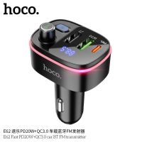 NJ จัดส่งฟรี บลูทูธในรถยนต์ Hoco E62 Bluetooth5.0 Car Kit FM Transmitter PD20W + QC 3.0 display LED ของแท้100% อุปกรณ์เสริมรถยนต์