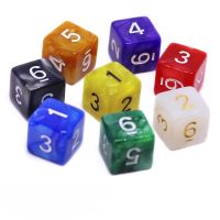 10pcs 16MM Pearl pattern D6 digital dice arithmetic teaching aids tabletop games nightclub right angle dice Board game accessory