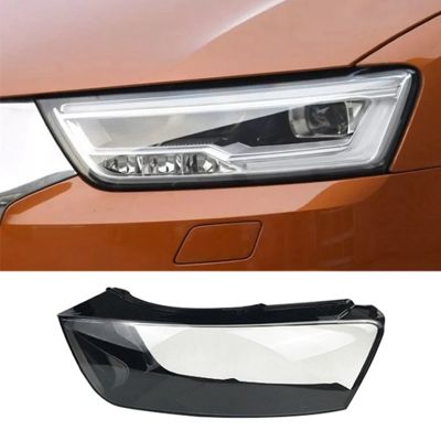 Car Headlight Lampshade Transparent Headlight Lens Lampshade Cover Lens for Audi Q3 2016-2018