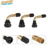 4pcs Tire Valve Stem Bent 90 Degree Angled Snap-in Rubber Base Brass Stem For Tubeless Tires Nipple Motorcycle Scooter ATV