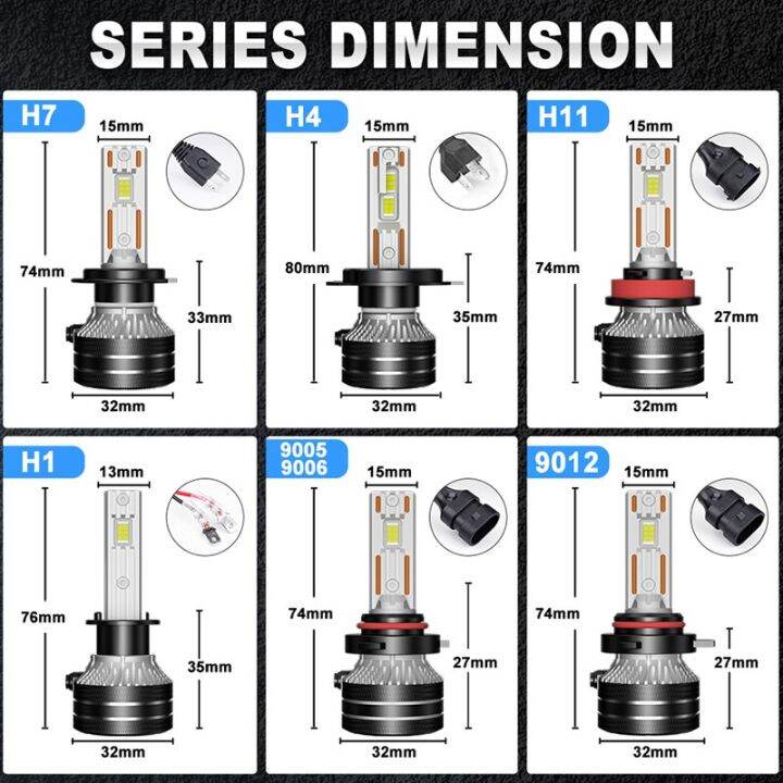 high-power-6000k-5570-csp-chip-canbus-ไฟหน้า-h7-h8-led-lm-8000k-h1-h4-9012-k5c-h9-9005-9006-hb3-4