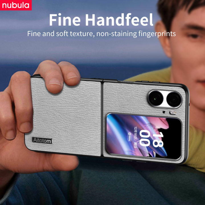 nubula-เคส-n2-oppo-find-แบบฝาพับ-oppo-find-n2-ค้นหาและเคสหนังสัมผัสผิวเปลือกไม้เคสกันกระแทก-n2-oppo-find-hp-เปิดคลุมทั้งหมดที่ยึดโทรศัพท์ในรถฟรีสำหรับ-oppo-find-และฝาพับ-n2