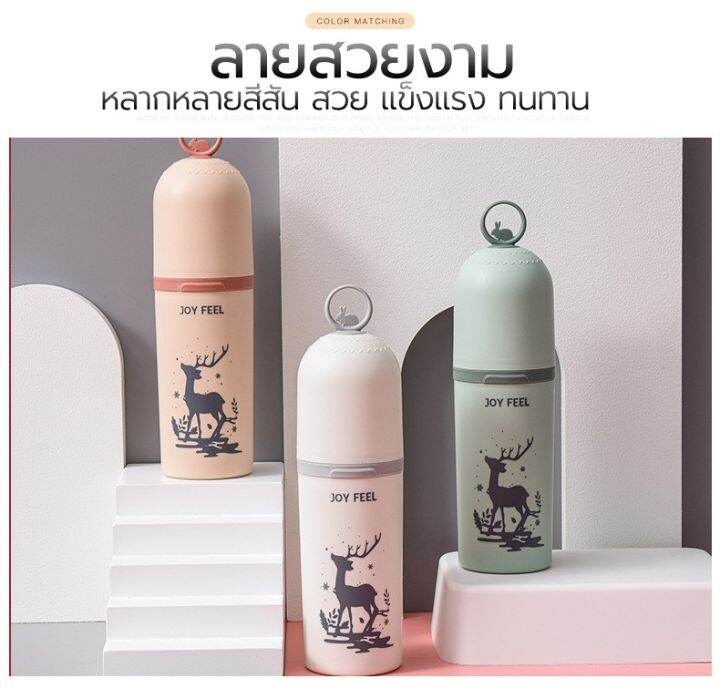 กระปุกใส่แปรงสีฟัน-รูปน้องกวาง-6206-คละสี-สำหรับพกพา-กล่องใส่แปรงเด็ก-กระปุกพลาสติก-อุปกรณ์การเดินทาง