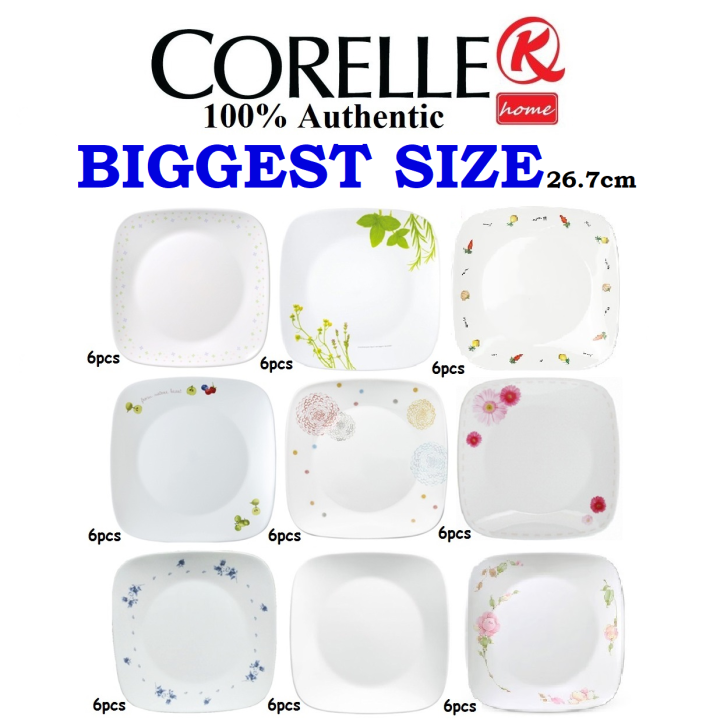 CORELLE Square Dinner Plate 26.7cm 6pcs. Lazada PH